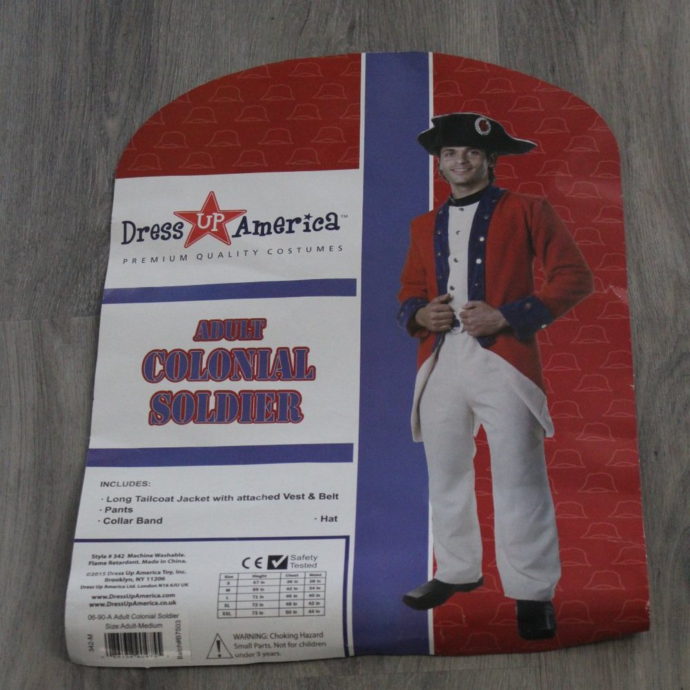 Dress Up America Colonial Soldier Costume l Size M